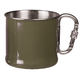 Кружка тактическая Mil-Tec с карабином 500мл Масло KARABINERBECHER 500 S/STEEL OLIV (14608202-500) - изображение 1