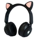 Бездротові навушники "Котячі вушка" CatEar ST77M з підсвіткою RGB Bluetooth MP3 плеєр Black - зображення 1