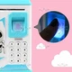 Детская электронная копилка RОВОТ с имитацией отпечатком пальца кодовым замком сейф для мальчика с купюроприемником, Синяя - изображение 5