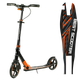 Самокат двухколесный с большими колесами и ручным тормозом Best Scooter Черный с оранжевым - изображение 1