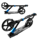 Самокат двухколесный с большими колесами и амортизатором Best Scooter Черный с синим - изображение 3