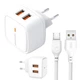 Сетевое зарядное устройство (адаптер) XO L61 2USB / 2.4A + Micro white - изображение 1