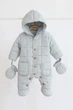 Стеганный комбинезон MagBaby"Stitch", 74см (6-9мес) светло-серый - изображение 1
