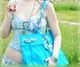 Сумка пляжна велика текстиль "Green Bag" синього кольору 5002 - зображення 5