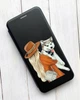 Чохол-книжка з малюнком для Xiaomi Redmi 7A Чорний; Дівчина з песиком (принт 115) - зображення 2