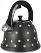 Чайник Kamille Whistling Kettle Black 2.5л из нержавеющей стали со свистком (черный в горох) KM-1099-BL - изображение 1