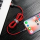 USB кабель для iPhone с разъемом Lightning BASEUS Cafule (2.4A, 1m). Red - изображение 6
