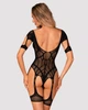 Бодистокинг-боди с разрезом Obsessive G334 имитация гартер Черный S/M/L - изображение 2