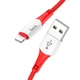 Кабель для зарядки и передачи данных hoco. X70 Ferry USB на Lightning, 1.0м/3.28ft ABS TPE нейлоновая оплетка, ток до 2.4A Red - изображение 3