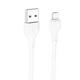 Кабель USB XO NB200 Micro Quick Charge 2.1A white - зображення 1