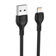 Кабель USB XO NB200 Lightning Quick Charge 2.1A black - изображение 1