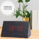 Настільний Годинник VST 868 з червоним підсвічуванням Чорний Wooden Clock - зображення 2