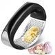Пресс для чеснока измельчитель чеснокодавка Garlic Press из нержавеющей стали с пластиковой ручкой Черный - изображение 1