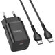 Сетевое зарядное устройство Hoco N19 Rigorous PD25W и кабель Type C - Type C Black - изображение 2