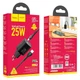 Сетевое зарядное устройство Hoco N19 Rigorous PD25W и кабель Type C - Type C Black - изображение 6