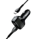 Автомобільний зарядний пристрій HOCO Z36 Leader dual port car charger set(Type-C) Black (6931474727770) - изображение 4