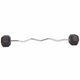 Штанга фиксированная изогнутая обрезиненная Zelart Rubber Hexagon Barbell TA-6231 30 кг Черный (58363128) - изображение 2