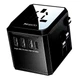 Перехідник мережевий універсальний Yesido MC-10 |3xUSB/Type-C, 3.6A| US, AU, UK, EU розетки Black - зображення 1