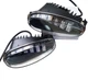Двухцветные Led ПТФ противотуманные фары Daewoo Lanos Sens. Диодные птф 5 линз 50W. Стекло съемное. МЕТАЛЛ Autoexpect (05825) - изображение 2