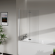 Скляна шторка для ванни AVKO Glass RDW02-J2 50+40x140 Silver - зображення 1