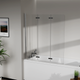 Скляна шторка для ванни AVKO Glass RDW02-J3 120х140 Silver - зображення 1