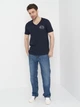 Футболка хлопковая длинная мужская Armani Exchange 11006.2 S Темно-синяя - изображение 3