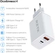 Зарядное устройство RZTK GaN2 65W + кабель USB-C 100W, USB-C (PD3.0) USB-A (QC4.0) White - изображение 2