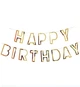 Паперова гірлянда "Happy Birthday", довжина - 2.5 м., колір - золото - зображення 1