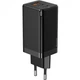 Мережевий зарядний пристрій BASEUS GaN5 Pro Fast Charger 65W (1 USB-A + 2 Type-C) BLACK (CCGAN2P-B01) - зображення 1