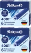 Набор чернильных картриджей Pelikan коротких 4001 2 уп по 6 шт Royal Blue Синие стираемые (301176-2) - изображение 1