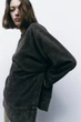 Свитшот оверсайз без начеса Zara 4174/650 L Черный - изображение 4
