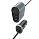 Автомобильный адаптер Hoco Z35A, 2.4 А, LED индикатор, 1.2 м, 3 х USB, Черный - изображение 1
