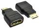 Перехідник з miniHDMI (тато) -> HDMI (мама) адаптер mini міні (618771573) Чорний - зображення 1