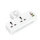 Сетевой фильтр разветвитель тройник 2 розетки с выключателем и USB + LED ночник Ldnio 2500W 3USB PD20W 10A Белый (SC2311) - изображение 6