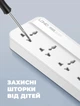 Мережевий фільтр подовжувач 5 розеток 4 USB 2 м із захистом Ldnio 2500W 10A QC 3.0 + PD + AutoID 3.4A Білий (SC5415) - зображення 8