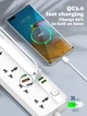 Мережевий фільтр подовжувач 5 розеток 4 USB 2 м із захистом Ldnio 2500W 10A QC 3.0 + PD + AutoID 3.4A Білий (SC5415) - зображення 13
