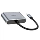 Адаптер Hoco HB29 Easy-lead Type-C multifunction converter ( HDTV + VGA ) Metal Gray - зображення 2