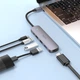 Хаб Hoco HB27 Type-C multi-function converter(HDTV+USB3.0+USB2.0*2+PD) Metal Gray - изображение 2