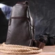 Удобная мужская сумка через плечо из натуральной кожи 21308 Vintage Коричневая - изображение 7