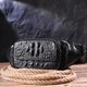 Стильная поясная сумка из натуральной кожи с фактурой под крокодила 21297 Vintage Черная - изображение 8