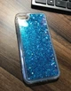 Чехол Glitter для Iphone 6 / 6s Бампер Жидкий блеск синий - изображение 2