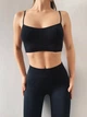 Бесшовный топ на тонких бретелях black. Размер L/XL - изображение 1