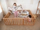 Детский деревянный манеж-кровать Монтессори BUSY WOOD напольная Модель 6.2 120x60 см Натуральное дерево - изображение 1