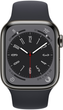 Smartwatch Apple Watch Series 8 GPS + Cellular 41mm Graphite Stainless Steel Case with Midnight Sport Band (MNJJ3) - obraz 2
