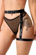 Гартер на ногу из натуральной кожи Art of Sex - Petra Черный One size - изображение 1