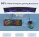 Механическая игровая клавиатура Dierya 60%, с RGB, водонепроницаемая, 61 программируемая клавиша (красный переключатель) ENG-UA ( Английский и украинский ) DK61E - изображение 6