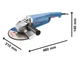 Кутова шліфувальна машина Bosch Professional GWS 2200, плавний пуск, 2200 Вт, Restart protection, 230 мм круг (06018C1320) - изображение 12