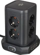 Подовжувач Brennenstuhl Premium-Line 8 розеток настільний 4 USB порти 2 м Чорний (1153560000) - зображення 1