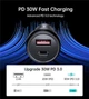 Автомобильное зарядное устройство Choetech (1USB Type C; 1USB) 60W PD3.0 QC3.0 Black (TC0014) - изображение 3