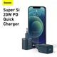 Зарядний пристрій Блок та Кабель для Айфона Baseus Super Si 20W Швидка зарядка Quick Charger Power Delivery + Кабель Type-C to Lightning 20W Синій - зображення 15